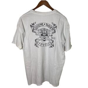 VTG Venice Beach Bicycles Dog Town Ride To Live White TShirt Men XL Below Dims